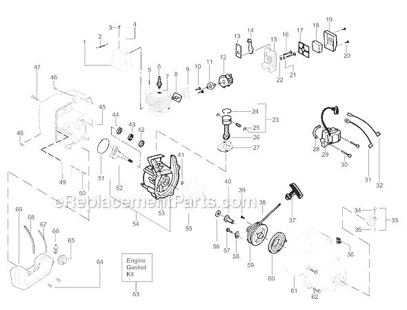 Page A Diagram and Parts List for FEATHERLITEEXTREMEFX25LE Type 1 Weed Eater Trimmer